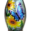 Glass Outdoor Solar Lantern with Butterfly, 10"