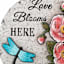 Dragonfly Flower Outdoor Stepping Stone, 10"