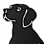 24In Sitting Labrador Silhouette Stake