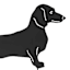 24In Dachshund Silhouette Stake