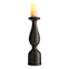 Medium Black Wooden Oversized Pillar Candle Holder, 20"