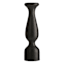 Small Black Wooden Oversized Pillar Candle Holder, 17"