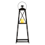 Black Oversized Lantern with Handle, 28"