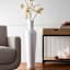 White Oversized Metal Bottle Vase, 36"