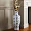 Blue Porcelain Wave Opening Oversized Vase, 28"