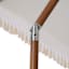 Found & Fable Cream Macrame Fringe Crank & Tilt Round Patio Umbrella, 9'