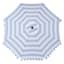 Chambray & White Cabana Stripe Scallop Crank & Tilt Round Patio Umbrella, 9'