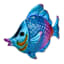 Blue Fish Metal Glass Outdoor Wall Decor, 13"