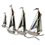 Metal Four Sailboats Wall Decor, 28"
