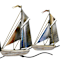 Metal Four Sailboats Wall Decor, 28"