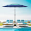 3-Tier Blue Multicolor Crank & Tilt Round Patio Umbrella, 9'