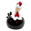 Terracotta Black Funky Chicken Outdoor Garden Statue, 8"