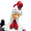 Terracotta Black Funky Chicken Outdoor Garden Statue, 8"