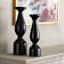 Medium Black Wooden Oversized Pillar Candle Holder, 20"