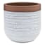 Honeybloom White Calista Ceramic Outdoor Planter, Large