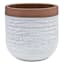 Honeybloom White Calista Ceramic Outdoor Planter, Medium