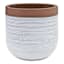 Honeybloom White Calista Ceramic Outdoor Planter, Small
