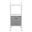 2-Tier Metal Wood Cart with Modular Cube, White
