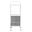 2-Tier Metal Wood Cart with Modular Cube, White