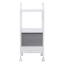 2-Tier Metal Wood Cart with Modular Cube, White