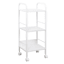 2-Tier Metal Wood Cart with Modular Cube, White