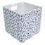 White & Light Floral Fabric Modular Cube, 10.5"