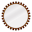 Wood Beaded Round Wall Mirror, 30"