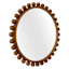 Wood Beaded Round Wall Mirror, 30"