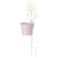 Yellow Flower Metal Yard stake with Pink Planter, 24"