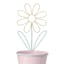 Yellow Flower Metal Yard stake with Pink Planter, 24"