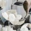 White Floral Vase Wall Art, 24"