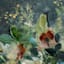 Green Floral Canvas Wall Art, 24x32