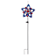 Patriotic Blue & Red Solar Metal Whirligig, 42"
