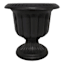 14IN Black Plastic Urn