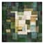 Green Sqaures Embellished Canvas Wall Art, 24"