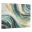 Blue & Green with Gold Swirl Embellished Abstract Canvas Wall Art, 40x30