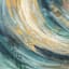 Blue & Green with Gold Swirl Embellished Abstract Canvas Wall Art, 40x30