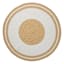 (E533) Tan & White Braided Round Area Rug, 6'