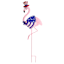 Patriotic Metal Flamingo Yard Stake, 36"