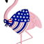 Patriotic Metal Flamingo Yard Stake, 36"