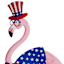 Patriotic Metal Flamingo Yard Stake, 36"