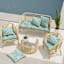Calista Teal Outdoor Wicker Seat