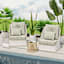 Honeybloom Endive Floral Outdoor Tufted Back Cushion