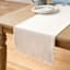 Ivory Zara Table Runner with Fringe, 72x14