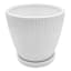 Sunny Club Indoor White Ribbed Planter, 6"