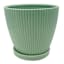 Sunny Club Indoor Green Ribbed Planter, 6"