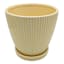 Sunny Club Indoor Yellow Ribbed Planter, 6"