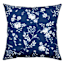 Providence Navy Blue Floral Print Throw Pillow, 18"