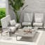 2-Piece Grey Patna Geo Outdoor Deep Seat Cushion