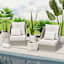 Grey Patna Geo Outdoor Tufted Back Cushion